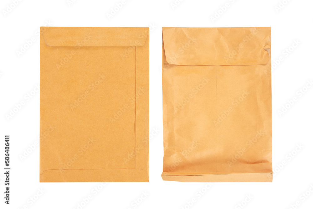 Brown envelope isolated on white background with clipping path Brown envelope isolated on white background with clipping path
