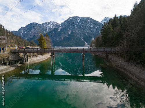 Plansee Lake by winter, Tyrol, Austria photo