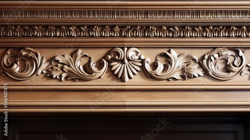 home interior detail design closeup of wall and door cornice treatment moulding detail house concept , image ai generate