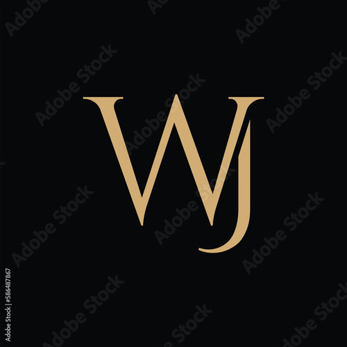 wj initial logo design elegant symbol photo