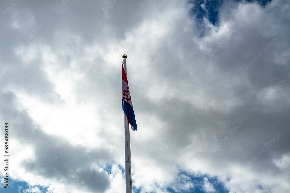 National flag of Croatia not waving in the wind