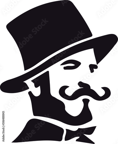 Gentleman with Mustache and Hat Vintage Classics Logo