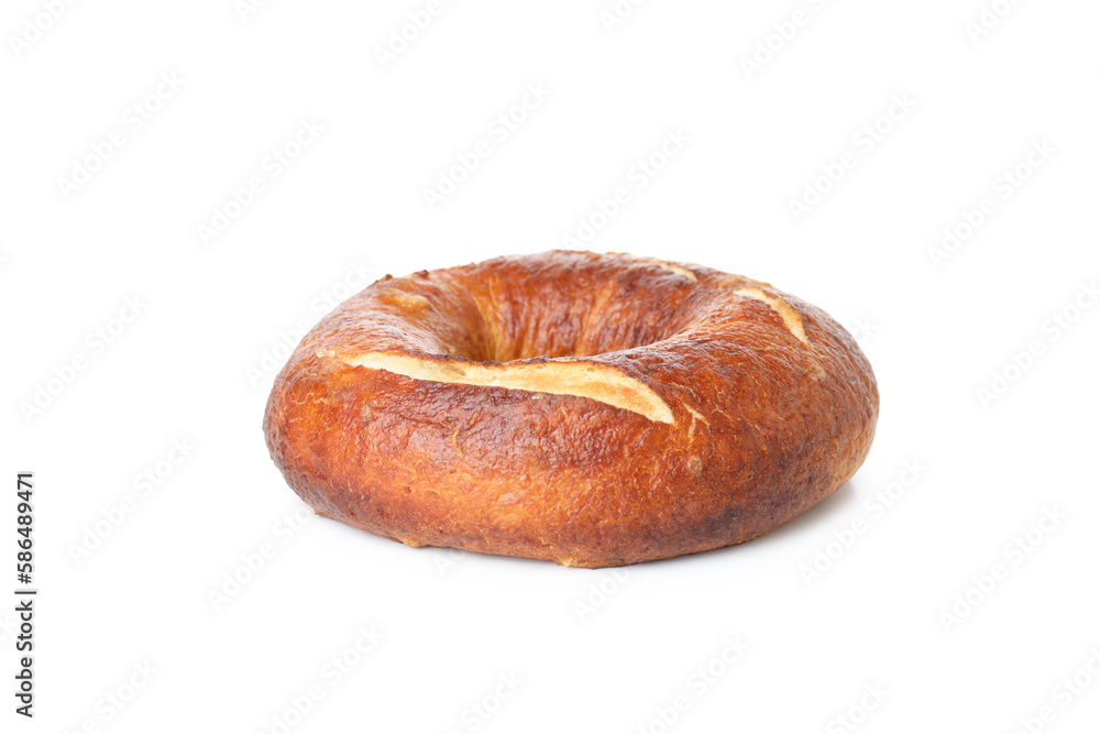 Concept of tasty bakery - bagel, isolated on white background Concept of tasty bakery - bagel, isolated on white background