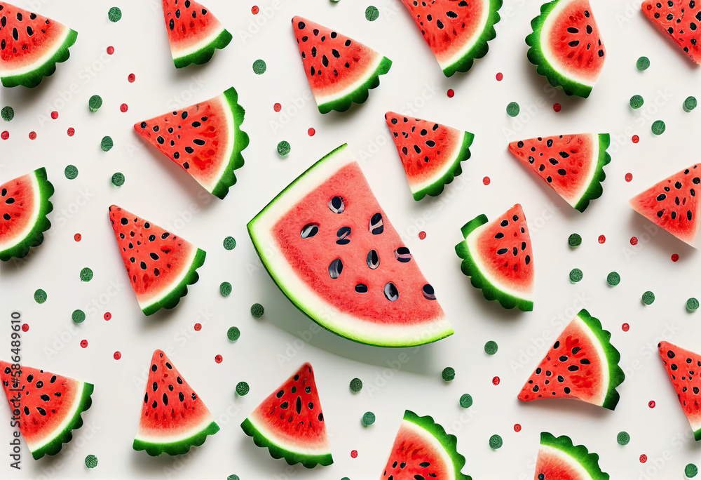 Seamless pattern of watermelon generative AI Seamless pattern of watermelon generative AI