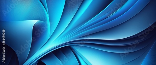 Beautiful abstract blue background with curves, AI generated