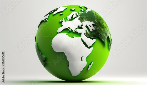 World Earth day concept. Illustration of the green planet earth on a white background. earth day poster, banner, card, APRIL 22, Saving the planet, environment, Planet Earth, Generate Ai