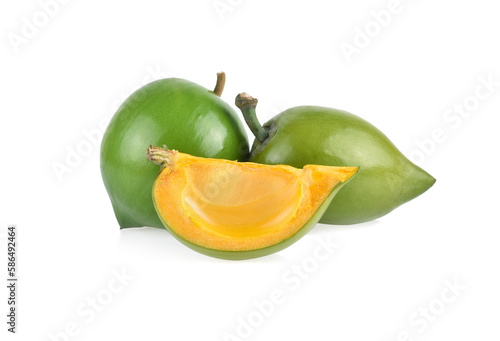 Egg fruit, Canistel, Yellow Sapote (Pouteria campechiana (Kunth) Baehni) isolated on white background photo