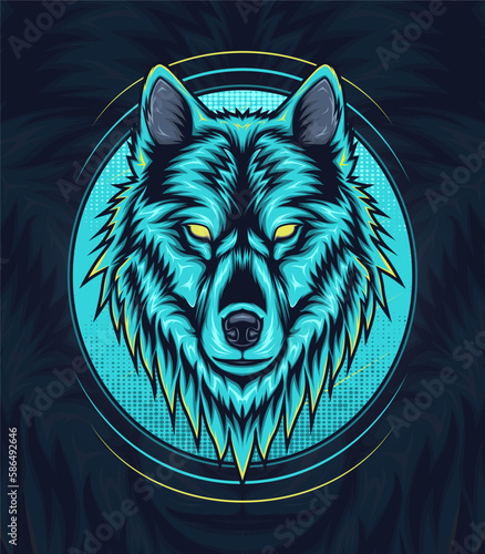 awakened wolf in the mid night