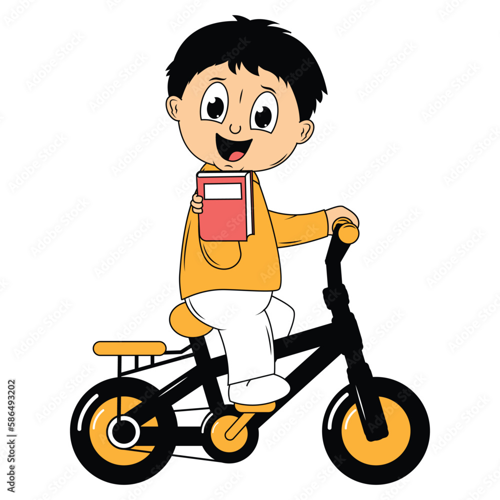 cute boy cartoon ride bicycle illustration graphic cute boy cartoon ride bicycle illustration graphic