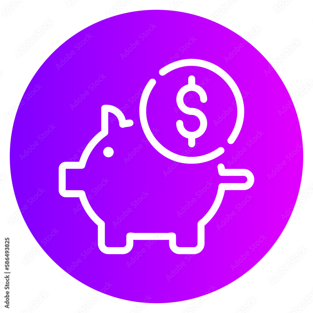piggy bank gradient icon piggy bank gradient icon