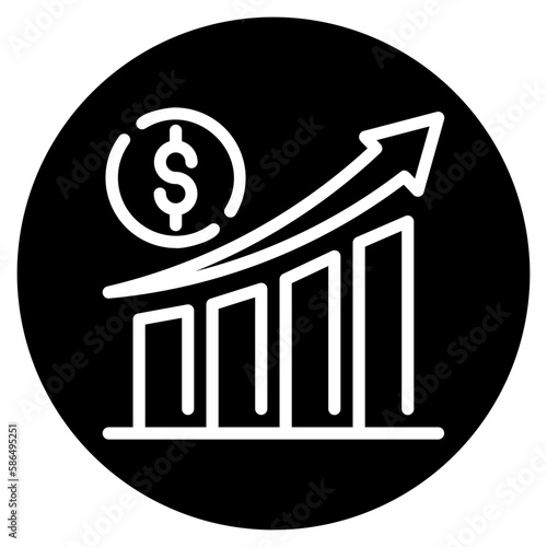 stock market glyph icon