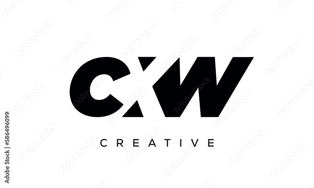CXW letters negative space logo design. creative typography monogram vector CXW letters negative space logo design. creative typography monogram vector