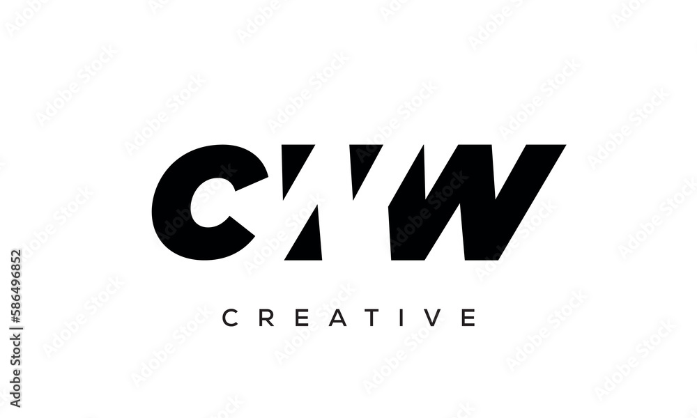 CWW letters negative space logo design. creative typography monogram vector CWW letters negative space logo design. creative typography monogram vector