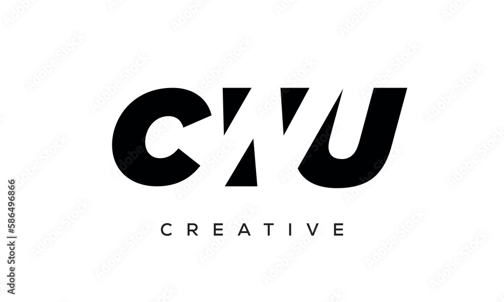 CWU letters negative space logo design. creative typography monogram vector CWU letters negative space logo design. creative typography monogram vector
