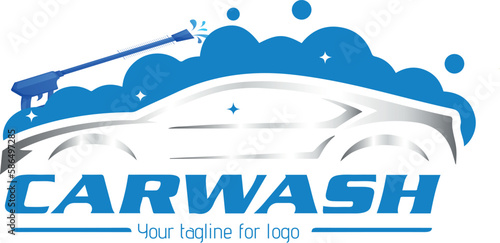 car wash logo design ,dolphin, design, landscape, vector, illustration