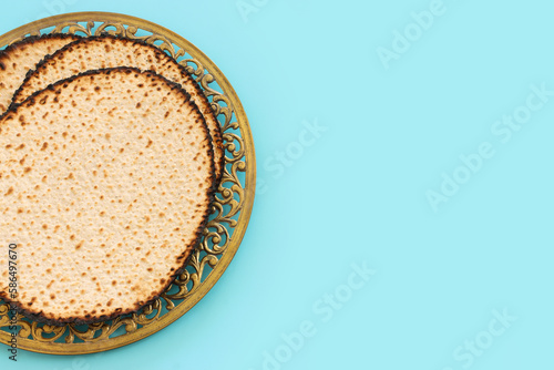 Pesah celebration concept  jewish Passover holiday  over isolated white background