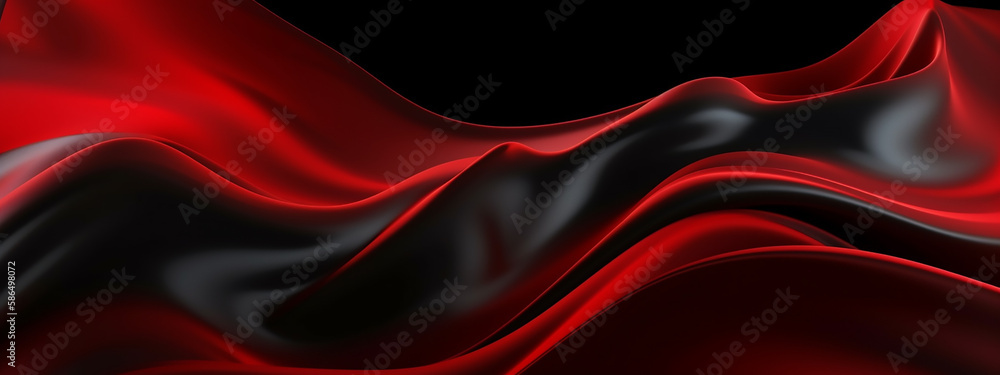 Sensual red and black satin folds captured in a dynamic, flowing pattern for a dramatic visual effect. Sensual red and black satin folds captured in a dynamic, flowing pattern for a dramatic visual effect.
