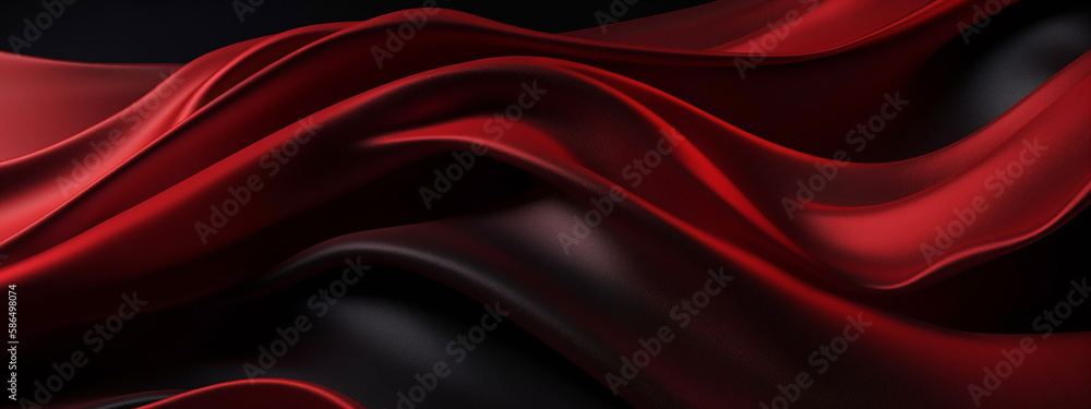Luxurious silk folds in deep red and black, offering a classic and timeless background for design projects