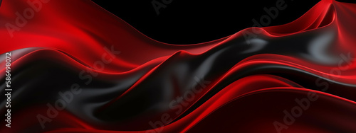 Sensual red and black satin folds captured in a dynamic, flowing pattern for a dramatic visual effect.