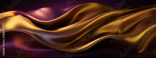 Elegant purple silk with golden highlights, ideal for sophisticated and luxurious design elements.