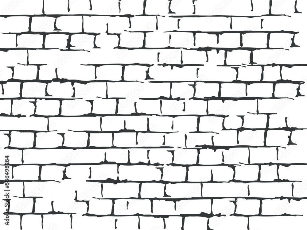 Old brick wall vector background.