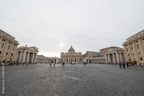 Rome, Italy - September 15, 2021: St. Peter's Square, Piazza San Pietro in Vatican City