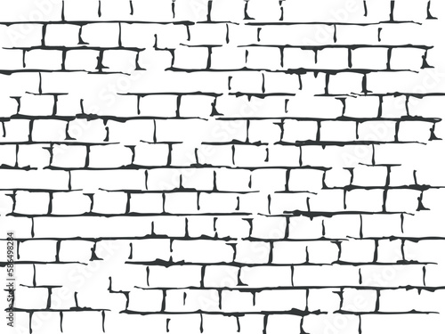 Old brick wall vector background.