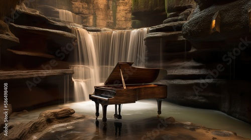 grand piano and waterfall © Marko