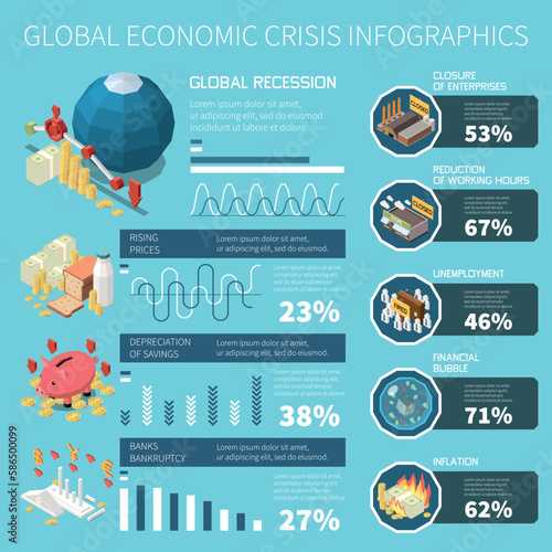 Financial Crisis Downfall Infographics
