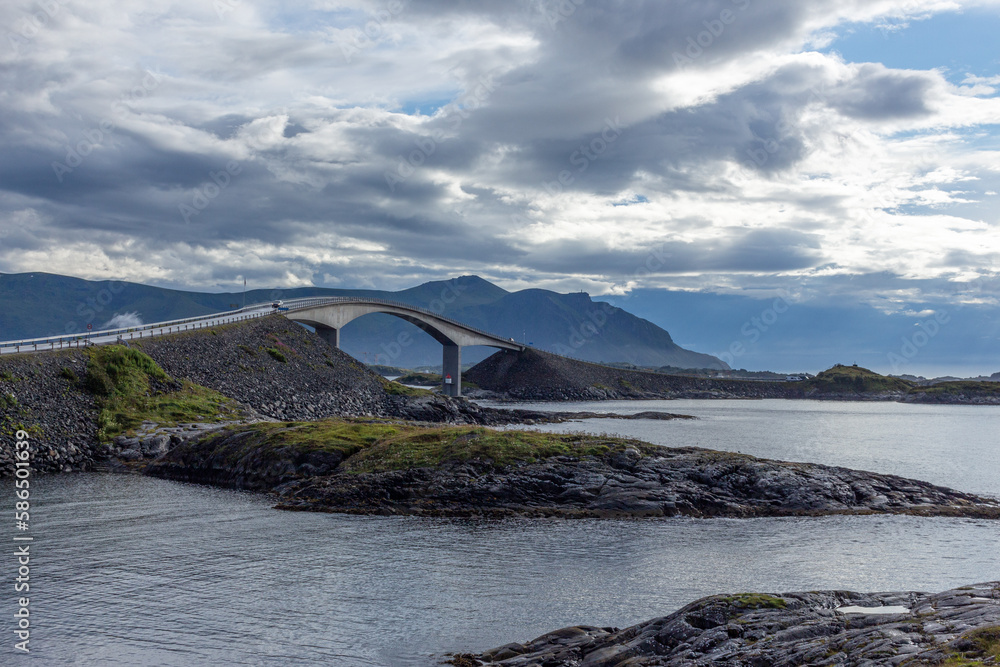 Atlantic Ocean Road, Norway. Amazing and world famous road in Norway. Norway sea landscape with bridge. Atlanterhavsvegen Atlantic Ocean Road, Norway. Amazing and world famous road in Norway. Norway sea landscape with bridge. Atlanterhavsvegen