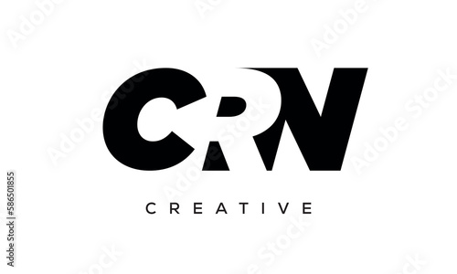 CRN letters negative space logo design. creative typography monogram vector