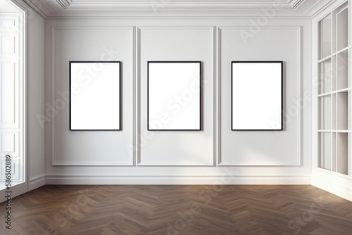 Empty frames mockup  created with generative AI
