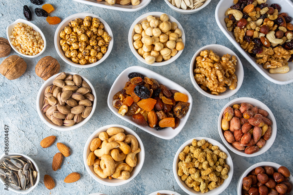 Mixed nuts on a white background Mixed nuts on a white background