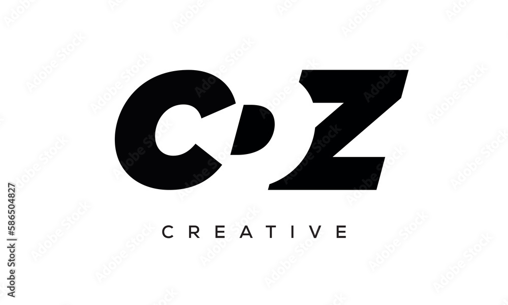 CDZ letters negative space logo design. creative typography monogram vector CDZ letters negative space logo design. creative typography monogram vector