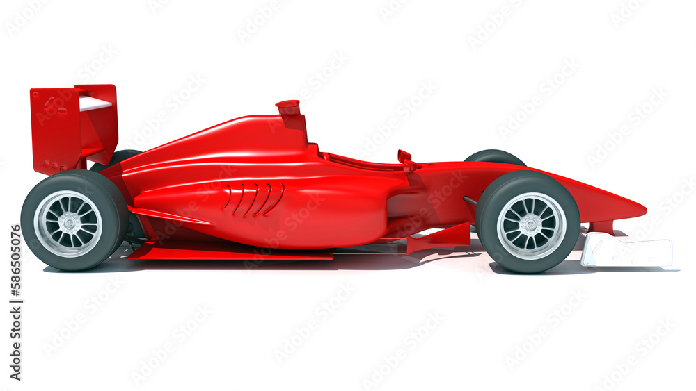 Race Car 3D rendering on white background