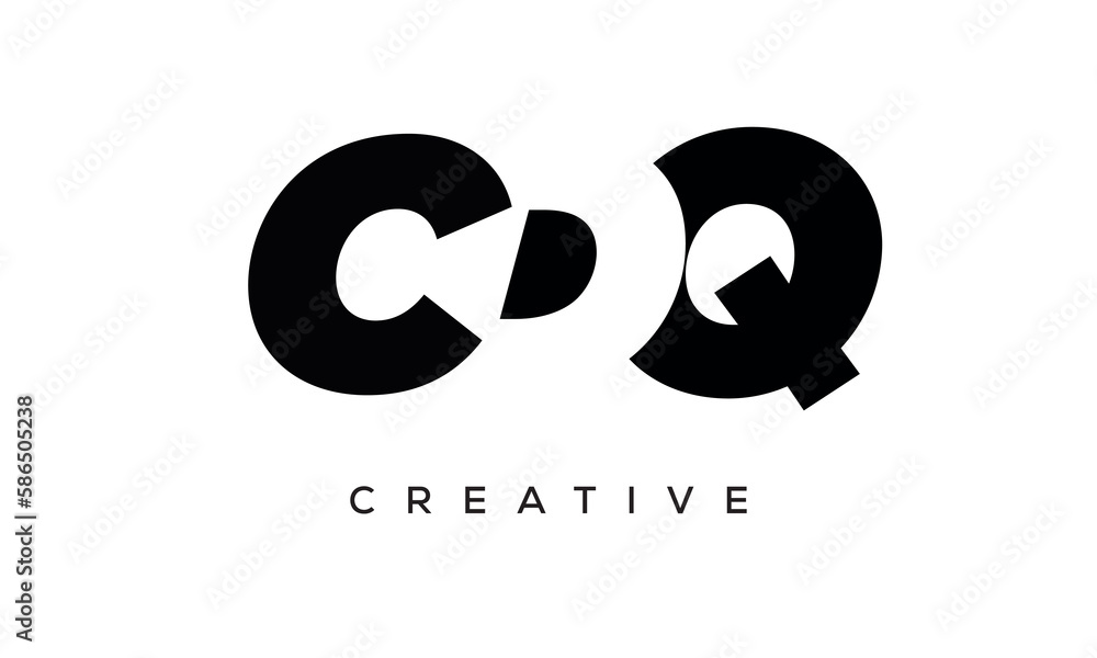 CDQ letters negative space logo design. creative typography monogram vector CDQ letters negative space logo design. creative typography monogram vector