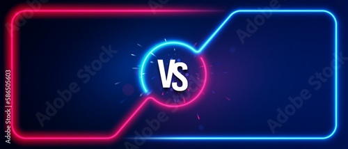 Neon Lamp Battle Concept. Versus Interface For Two Players