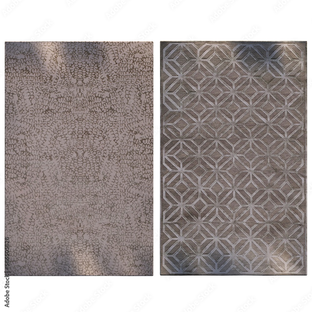 Fototapeta premium carpet for interior isolated on white background, home decor, 3D illustration, cg render
