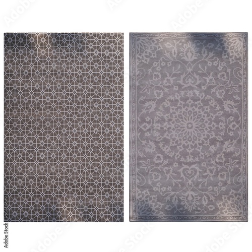 carpet for interior isolated on white background, home decor, 3D illustration, cg render