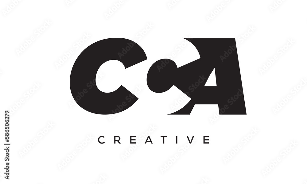 CCA letters negative space logo design. creative typography monogram vector CCA letters negative space logo design. creative typography monogram vector