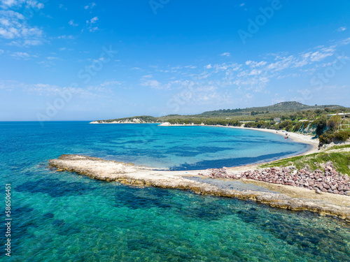 North Aegean shorelines Pissa Bay aerial photography. Pissa koyu - Dikili - Izmir - Turkey.