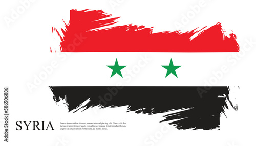Syria Flag Made of  grunge Brush Paint Vector template