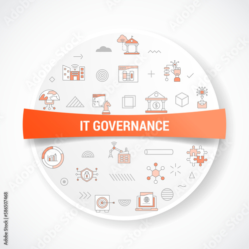 it governance technology concept with icon concept with round or circle shape for badge
