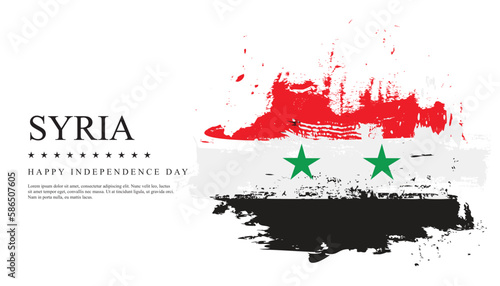 Syria Flag Made of  grunge Brush Paint Vector template