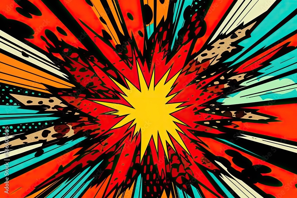 Fototapeta premium vibrant starburst against a colorful backdrop. Generative AI