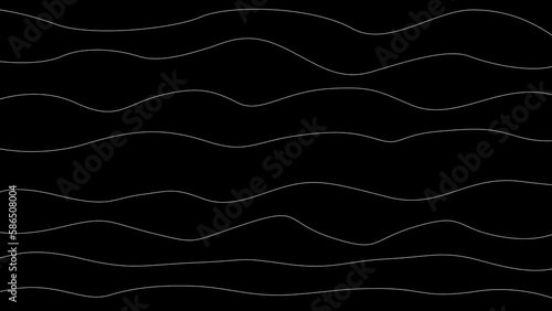 looping animation of smooth white string waves. 2d motion