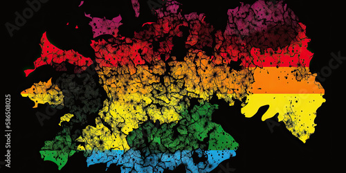 Germany's map in flag colors - Generative AI