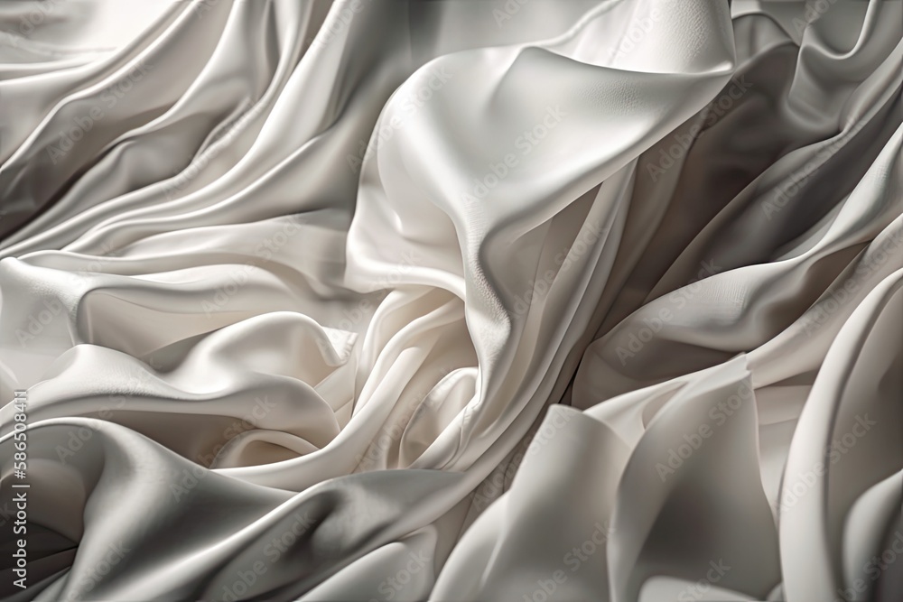 Obraz premium detailed close-up of a textured white fabric. Generative AI