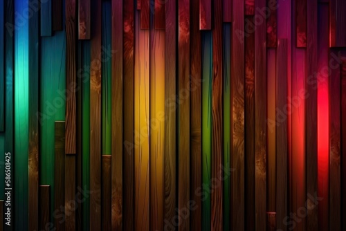 Wooden background wall multiple colorful colors