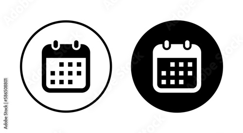 Date, calendar icon vector isolated on circle background